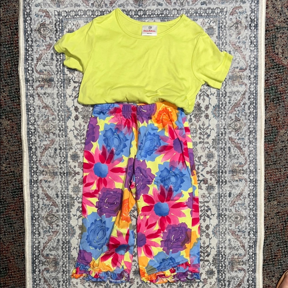 Hanna Andersson Kids Matching Set - Yellow and Multicolor